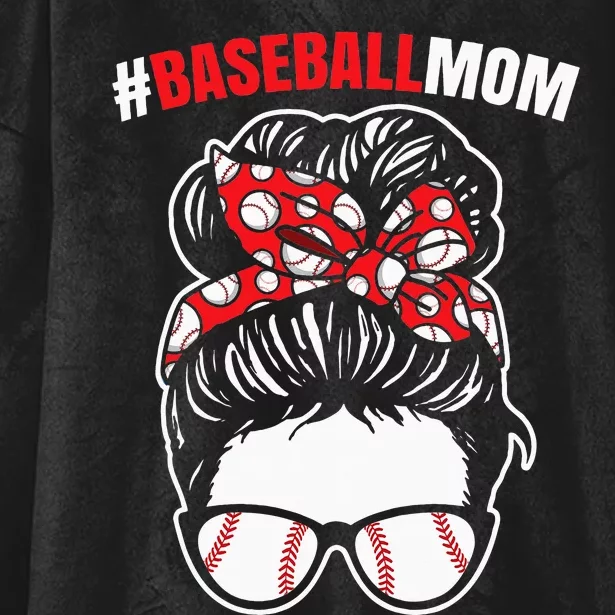 Baseball Mom Messy Bun Game Changer Funny Cool Mother Gift Hooded Wearable Blanket