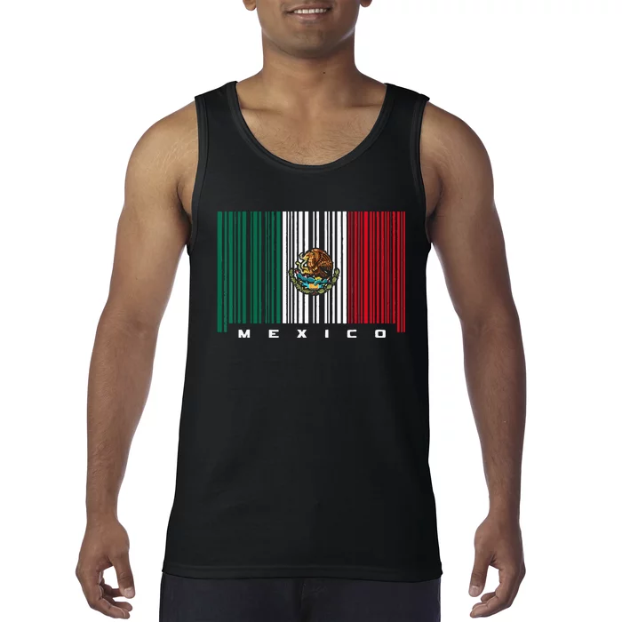 Barcode Mexico Mexican Flag Tank Top