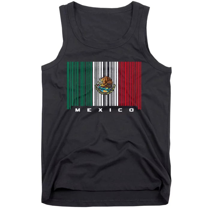 Barcode Mexico Mexican Flag Tank Top