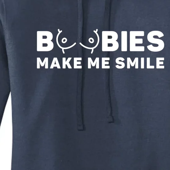 Boobies Make Me Smile Funny Adult Humor Women's Pullover Hoodie