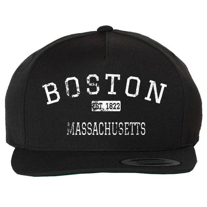 Boston Massachusetts MA Vintage Wool Snapback Cap