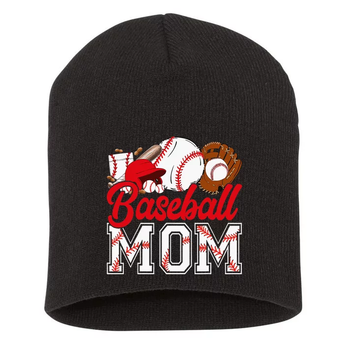 Baseball Mom Mama Baseball Life Softball Life Short Acrylic Beanie