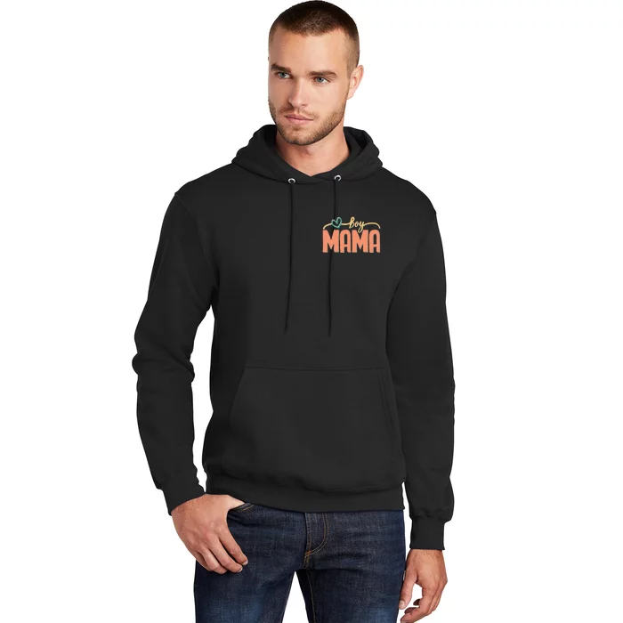 Boy Mom Ma Mama Bruh Funny Front & Back Front & Back Hoodie