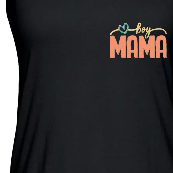 Boy Mom Ma Mama Bruh Funny Front & Back Front & Back Ladies Essential Flowy Tank