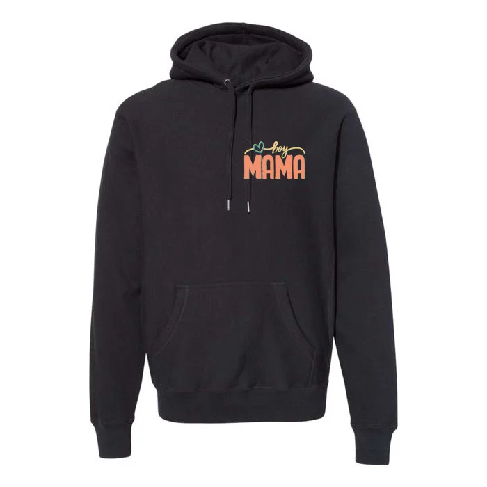 Boy Mom Ma Mama Bruh Funny Front & Back Front & Back Premium Hoodie