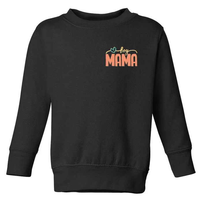 Boy Mom Ma Mama Bruh Funny Front & Back Front & Back Toddler Sweatshirt