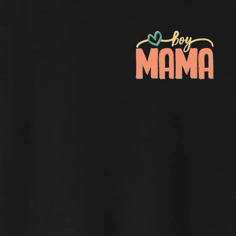 Boy Mom Ma Mama Bruh Funny Front & Back Front & Back Women's Crop Top Tee