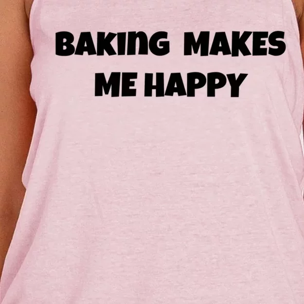 Baking Make Me Happy Design Activity Hobby Cute Gift Women's Knotted Racerback Tank