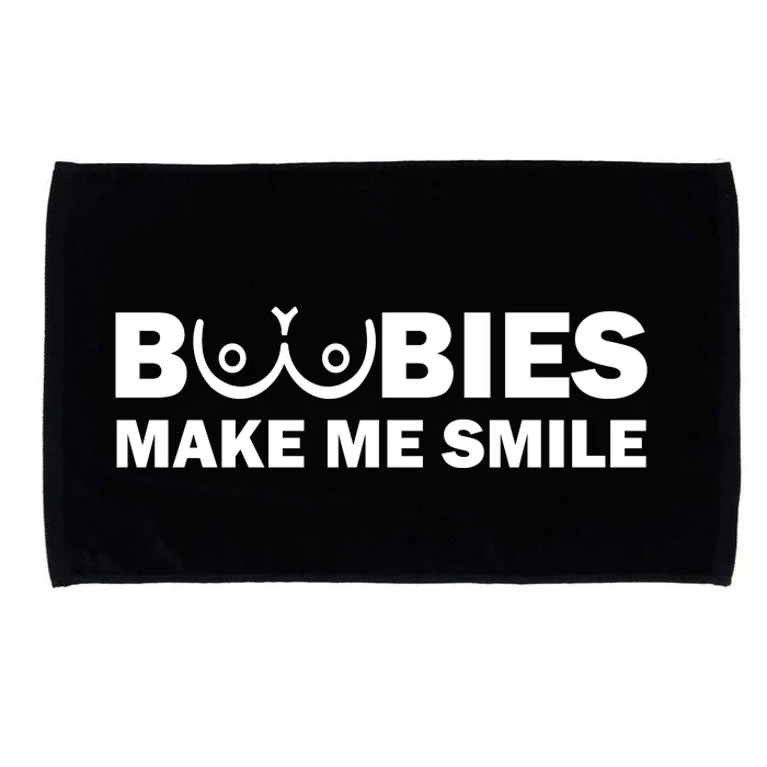 Boobies Make Me Smile Funny Adult Humor Microfiber Hand Towel