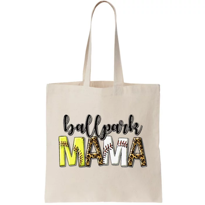 BallPark Mom Mama Baseball Softball Mother's Day Tote Bag