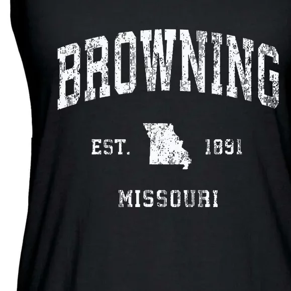 Browning Missouri MO Vintage Athletic Sports Ladies Essential Flowy Tank