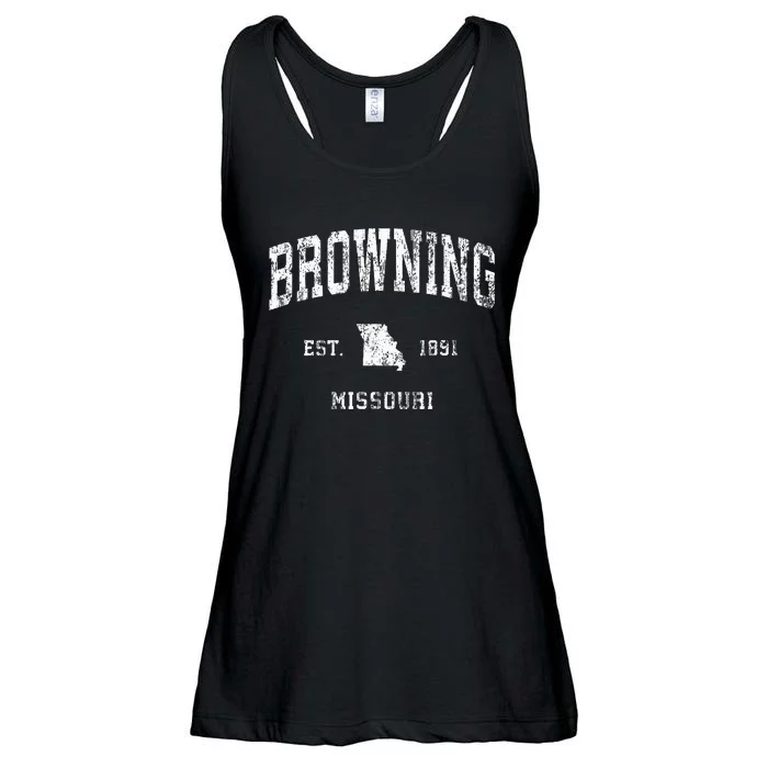 Browning Missouri MO Vintage Athletic Sports Ladies Essential Flowy Tank