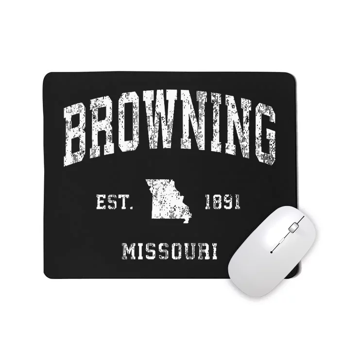 Browning Missouri MO Vintage Athletic Sports Mousepad