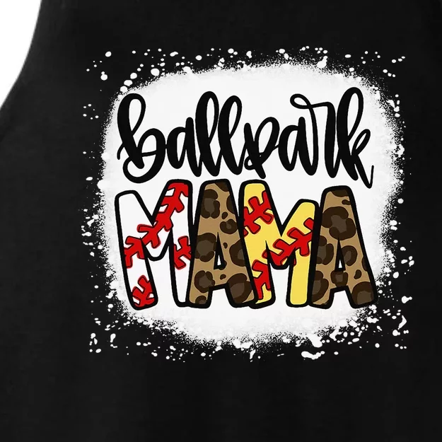 BallPark Mom Mama Baseball Softball Mother's Day Bleached Ladies Tri-Blend Wicking Tank