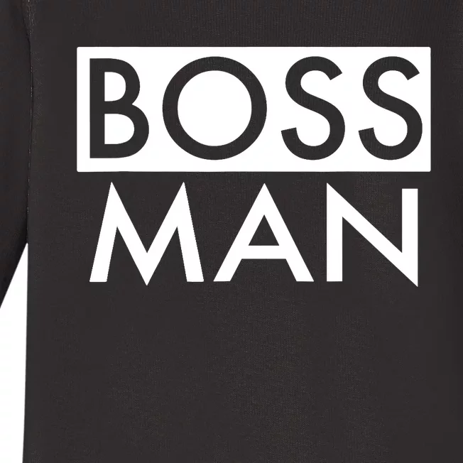 Boss Man Matching Family Couple Portrait Husband Dad Baby Long Sleeve Bodysuit