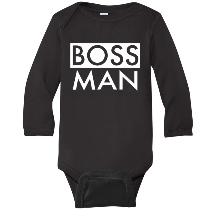 Boss Man Matching Family Couple Portrait Husband Dad Baby Long Sleeve Bodysuit