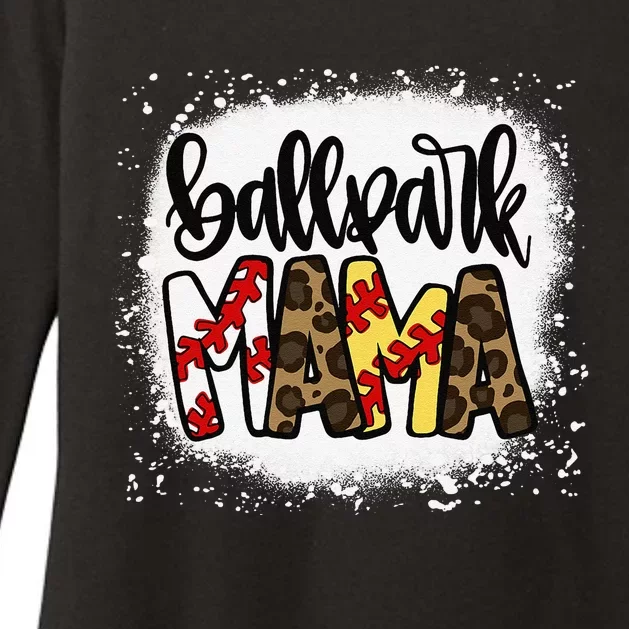 Ballpark Mom Mama Baseball Softball MotherS Day Bleached Womens CVC Long Sleeve Shirt