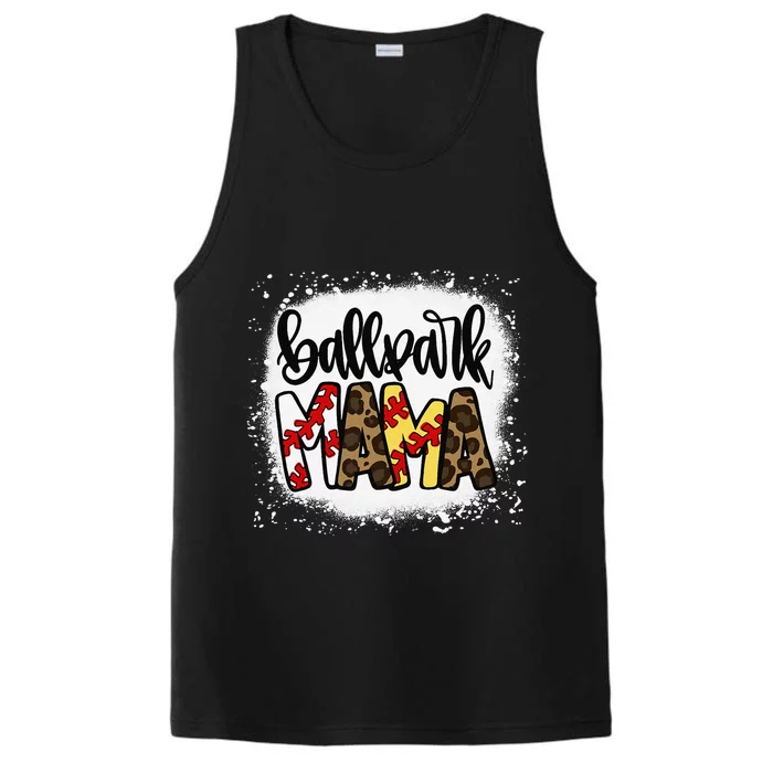 Ballpark Mom Mama Baseball Softball MotherS Day Bleached Performance Tank