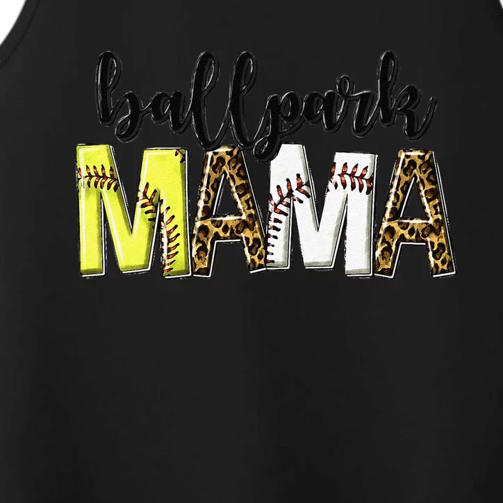 BallPark Mom Mama Baseball Softball Mother's Day Performance Tank