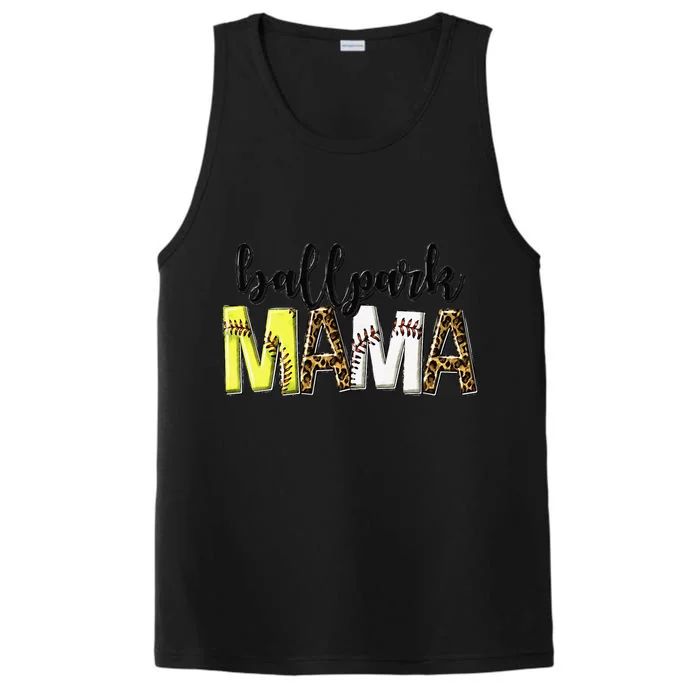 BallPark Mom Mama Baseball Softball Mother's Day Performance Tank