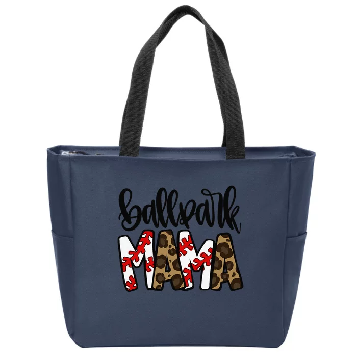 BallPark Mom Mama Baseball Softball Mother's DayGift Zip Tote Bag