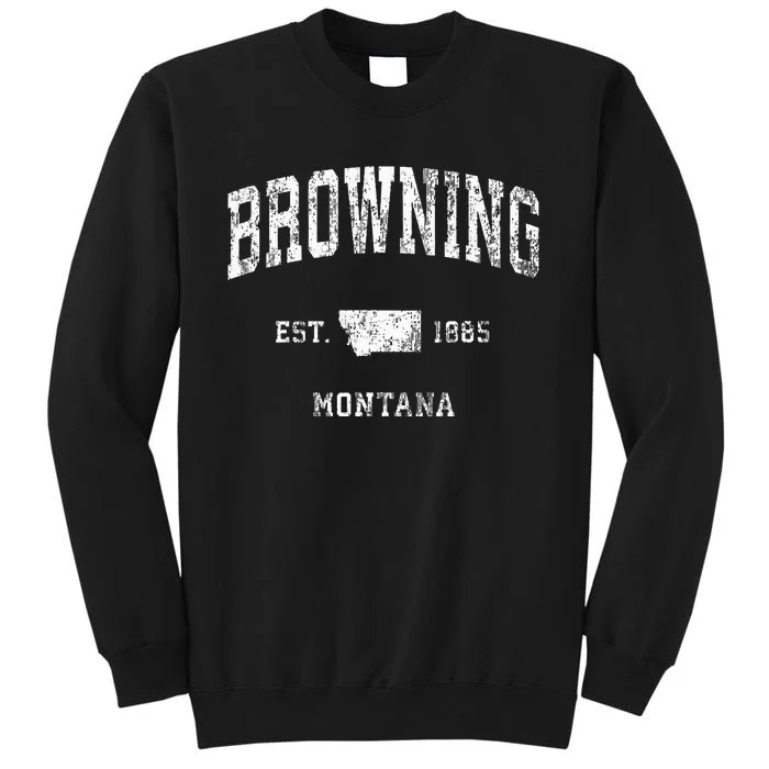 Browning Montana Mt Vintage Athletic Sports Design Sweatshirt