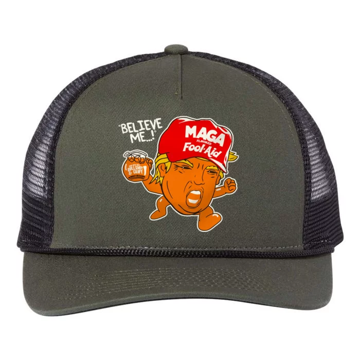 Believe Me Maga Fool Aid Funny Donald Trump Retro Rope Trucker Hat Cap