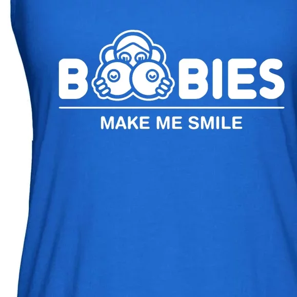 Boobies Make Me Smile Ladies Essential Flowy Tank