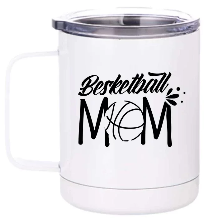 Basketball Mom Match Coach Team Player Mother Mommy Mama Funny Gift Front & Back 12oz Stainless Steel Tumbler Cup