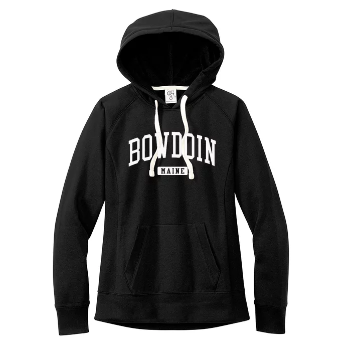 Bowdoin Maine ME Vintage Athletic Sports Women's Fleece Hoodie