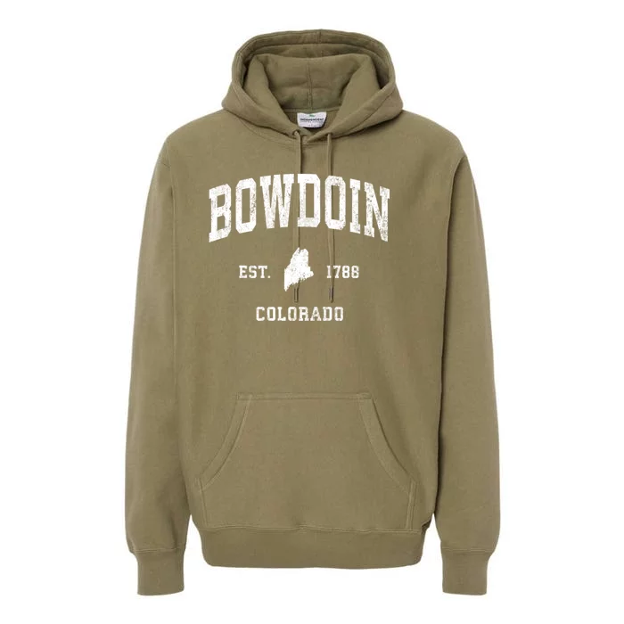 Bowdoin Maine Me Vintage Athletic Premium Hoodie