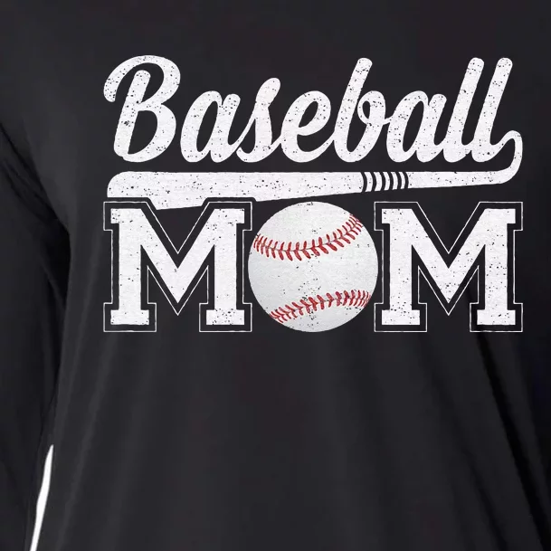 Baseball Mom Mothers Day For Mama Mommy Of Baseball Player Cooling Performance Long Sleeve Crew