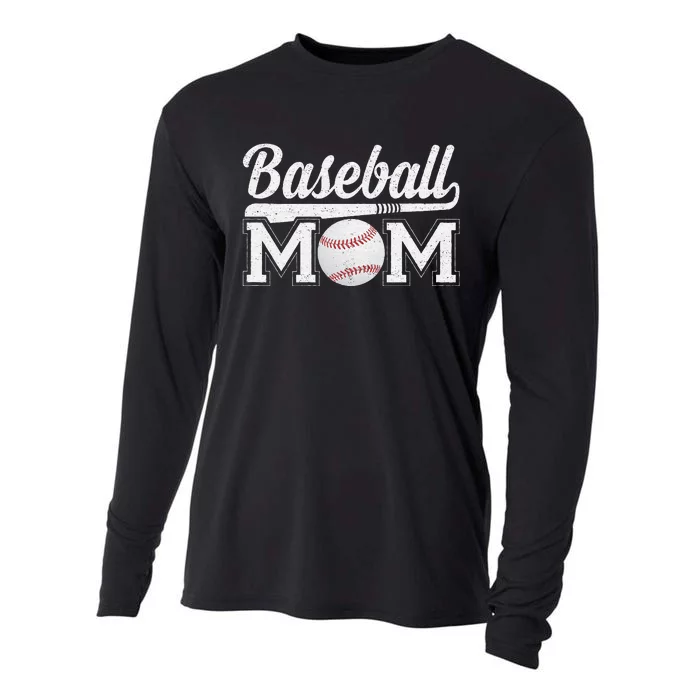 Baseball Mom Mothers Day For Mama Mommy Of Baseball Player Cooling Performance Long Sleeve Crew