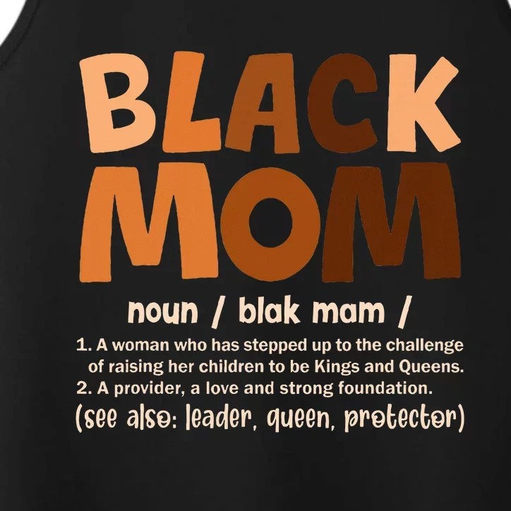 Black Mom Melanin Definition African American Performance Tank