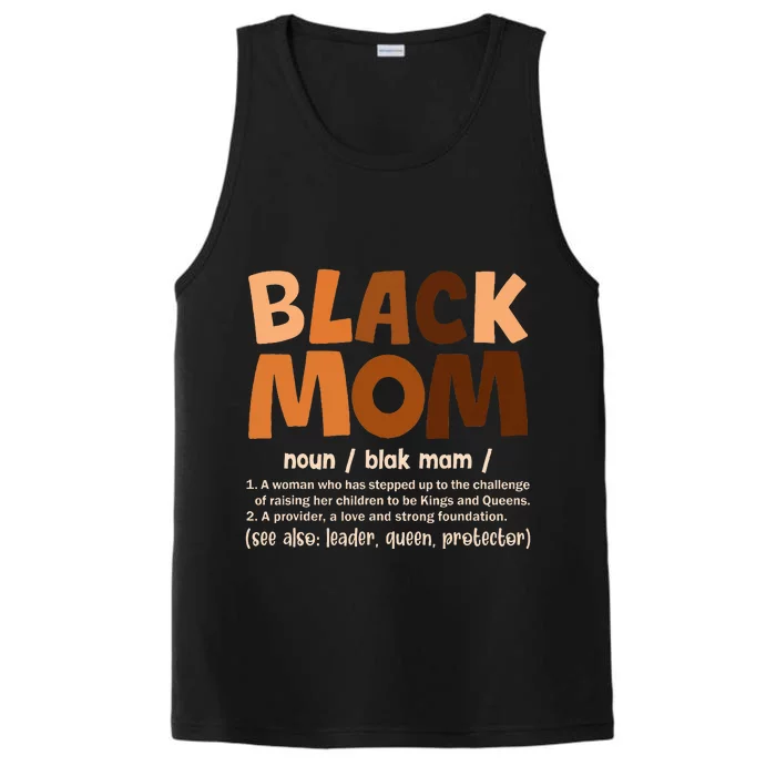 Black Mom Melanin Definition African American Performance Tank