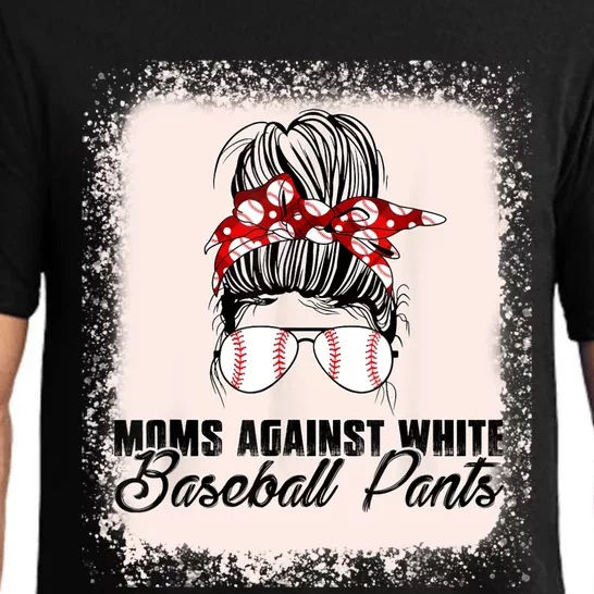 Baseball Mom Moms Against White Baseball Pants Pajama Set