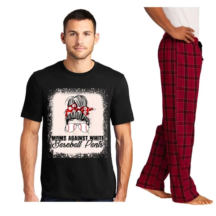 Baseball Mom Moms Against White Baseball Pants Pajama Set