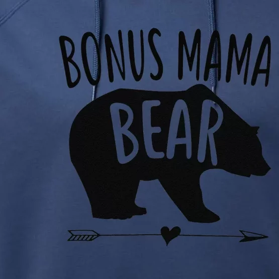 Bonus Mama Mom Bear Stepmom Mother's Day Gift Performance Fleece Hoodie