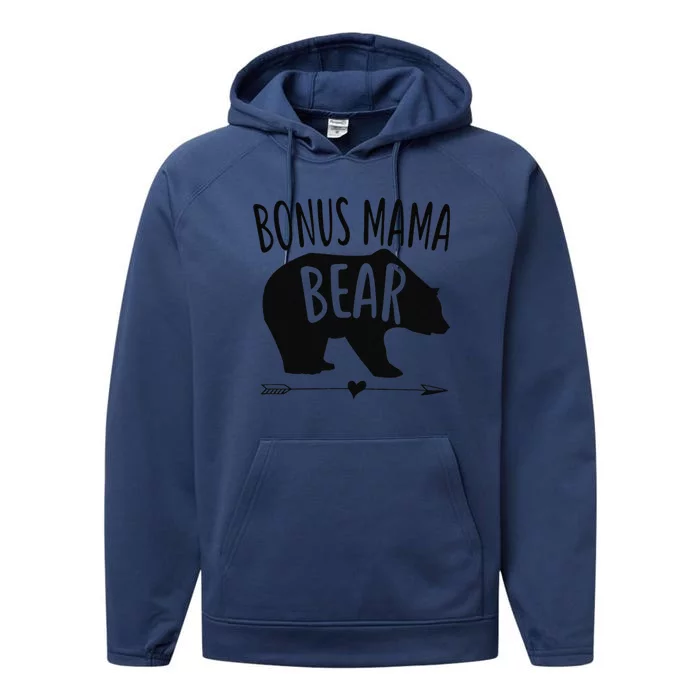 Bonus Mama Mom Bear Stepmom Mother's Day Gift Performance Fleece Hoodie