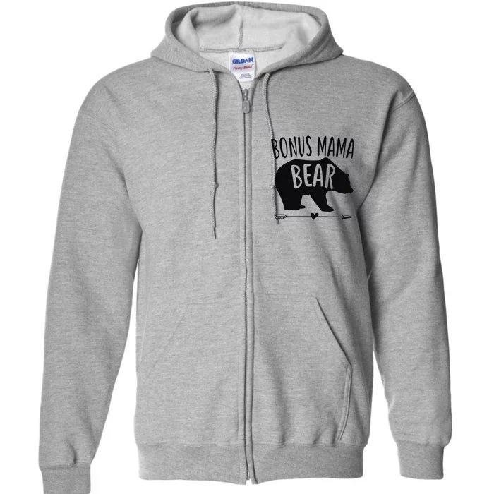 Bonus Mama Mom Bear Stepmom Mother's Day Gift Full Zip Hoodie