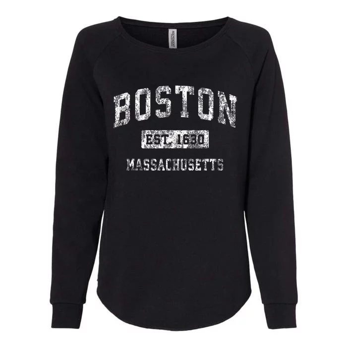 Boston Massachusetts MA Vintage Established Sports Design Womens California Wash Sweatshirt