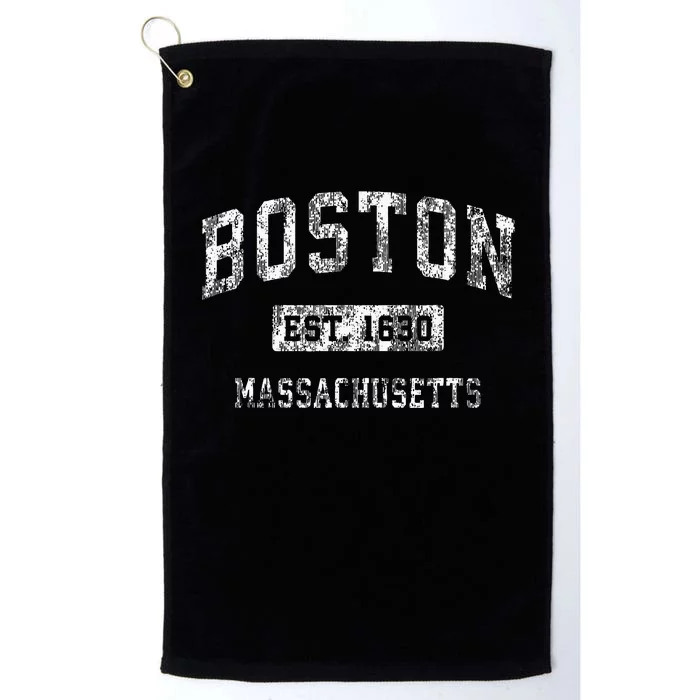 Boston Massachusetts MA Vintage Established Sports Design Platinum Collection Golf Towel