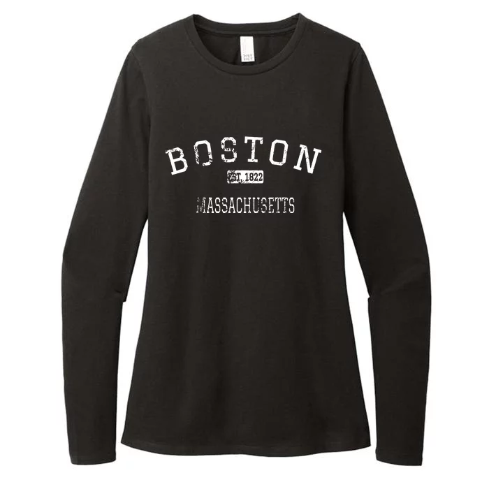 Boston Massachusetts Ma Vintage Womens CVC Long Sleeve Shirt