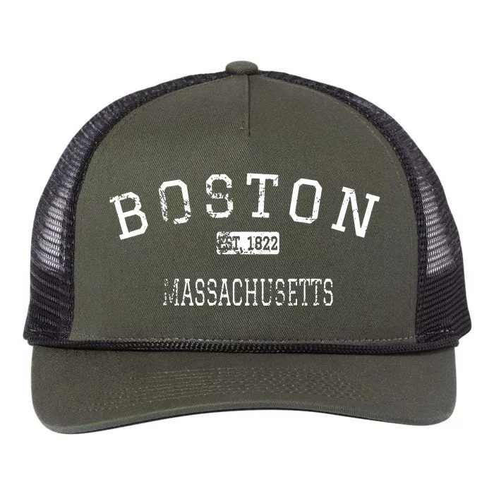 Boston Massachusetts Ma Vintage Retro Rope Trucker Hat Cap