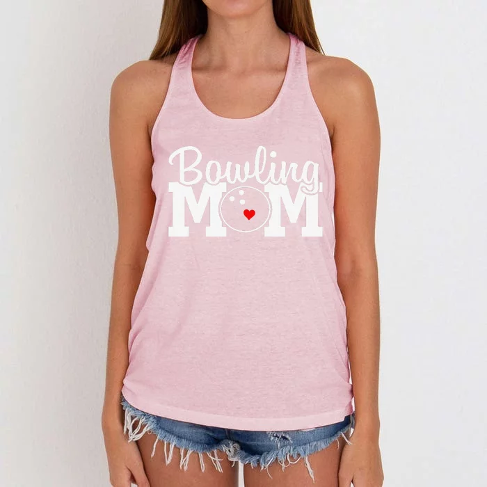 Bowling Mom Mothers Day Birthday Party For Women's Players Women's Knotted Racerback Tank