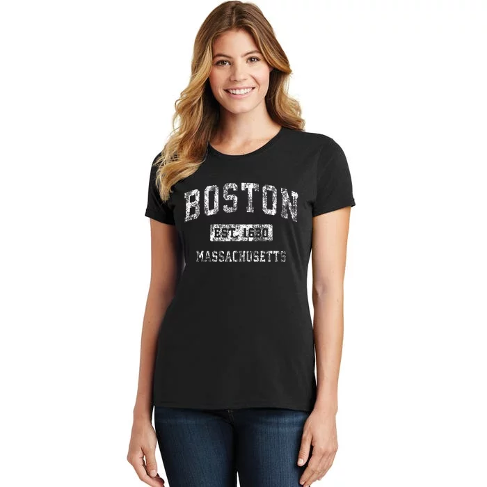 Boston Massachusetts MA Vintage Established Sports Design Women's T-Shirt