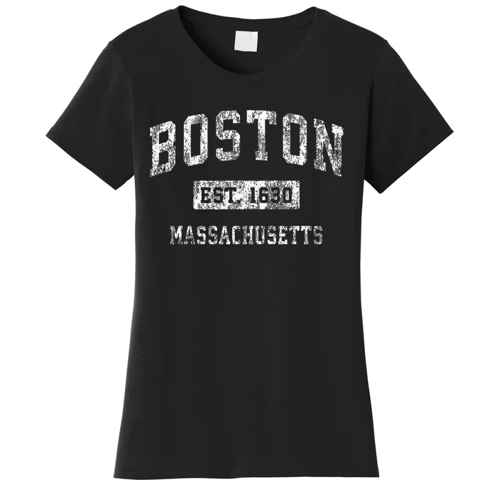 Boston Massachusetts MA Vintage Established Sports Design Women's T-Shirt