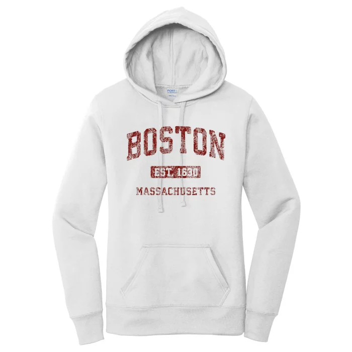 Boston Massachusetts Ma Vintage Athletic Sports Design Women's Pullover Hoodie