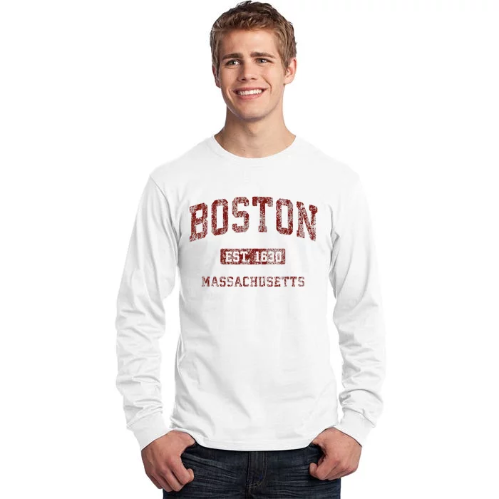 Boston Massachusetts Ma Vintage Athletic Sports Design Tall Long Sleeve T-Shirt