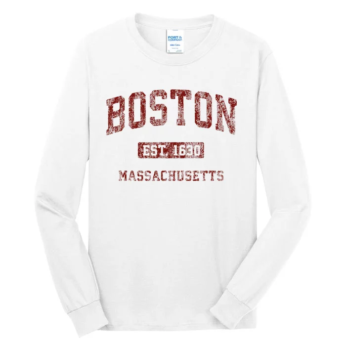 Boston Massachusetts Ma Vintage Athletic Sports Design Tall Long Sleeve T-Shirt